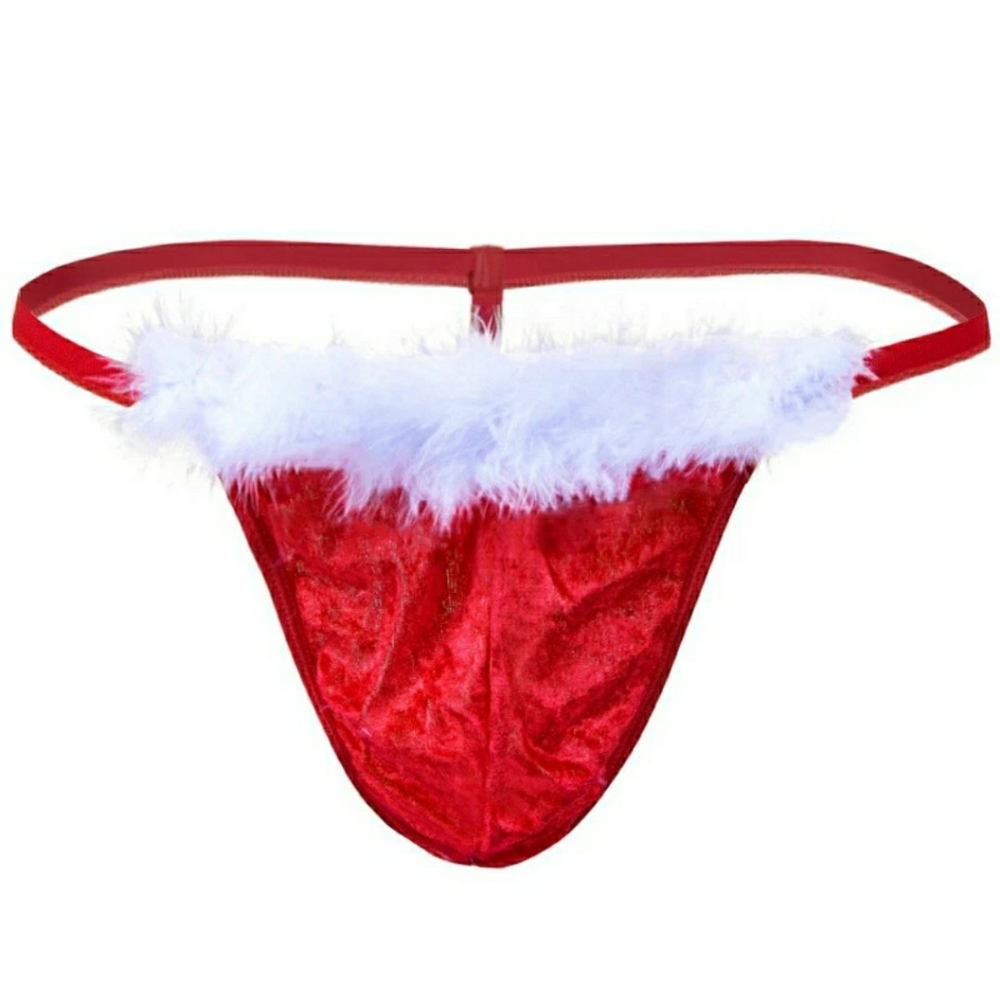 Christmas Red Santa Men's G String Thong T Back Underwear Large NWOT